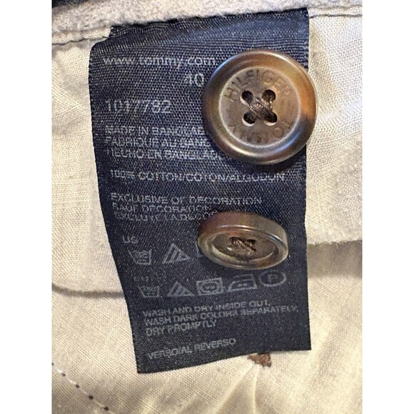 TOMMY HILFIGER Men's Gray Plaid Flat Front Chino Bermuda Shorts Size 40 - Picture 11 of 12